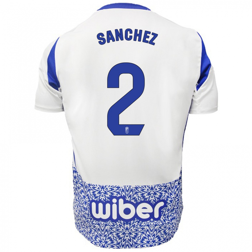 Niño Camiseta Rubén Sánchez #2 Blanco Azul 2ª Equipación 2024/25 La Camisa Perú