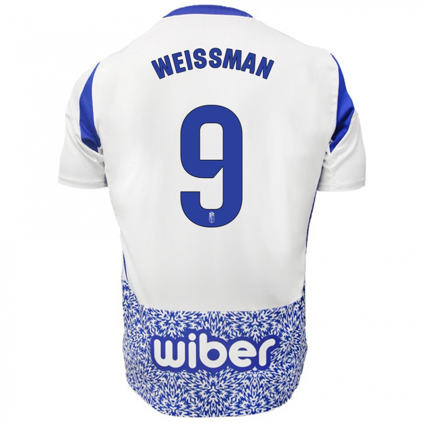 Niño Camiseta Shon Weissman #9 Blanco Azul 2ª Equipación 2024/25 La Camisa Perú