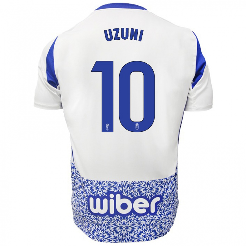 Niño Camiseta Myrto Uzuni #10 Blanco Azul 2ª Equipación 2024/25 La Camisa Perú