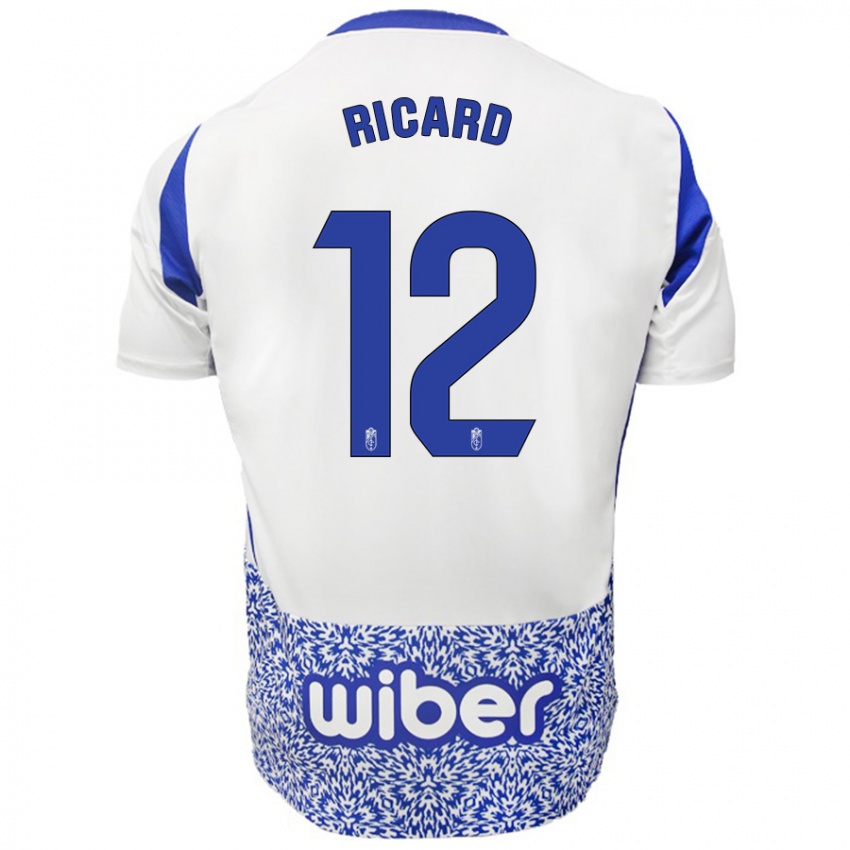 Niño Camiseta Ricard Sanchez #12 Blanco Azul 2ª Equipación 2024/25 La Camisa Perú