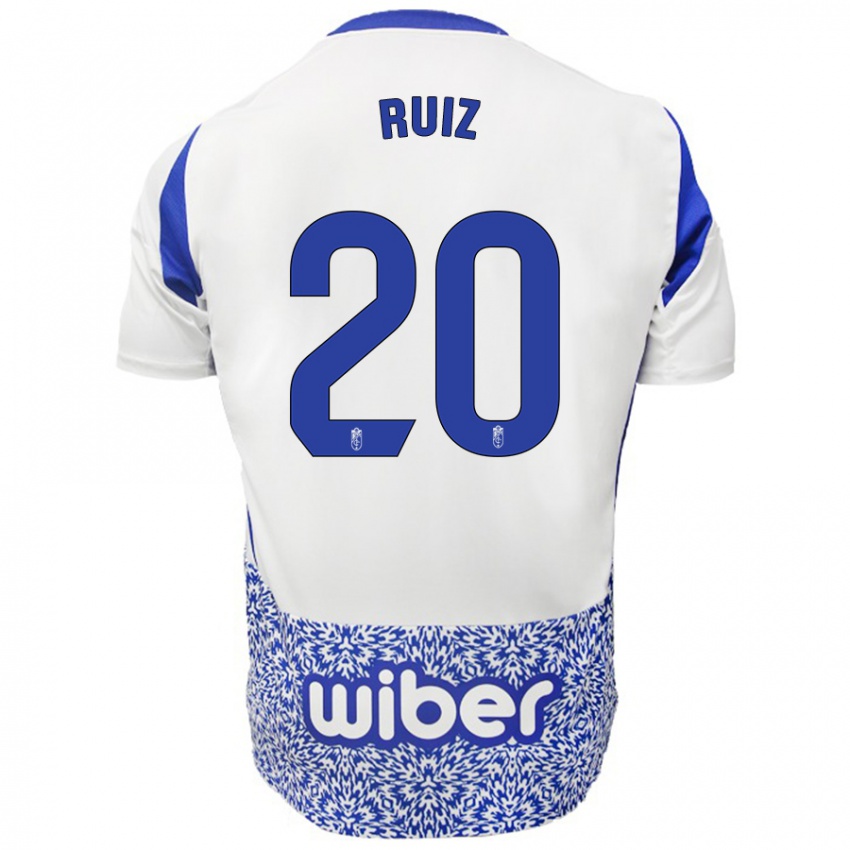 Niño Camiseta Sergio Ruiz #20 Blanco Azul 2ª Equipación 2024/25 La Camisa Perú