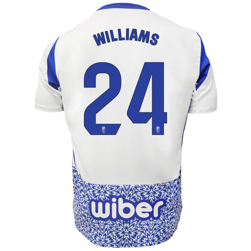 Niño Camiseta Loïc Williams #24 Blanco Azul 2ª Equipación 2024/25 La Camisa Perú