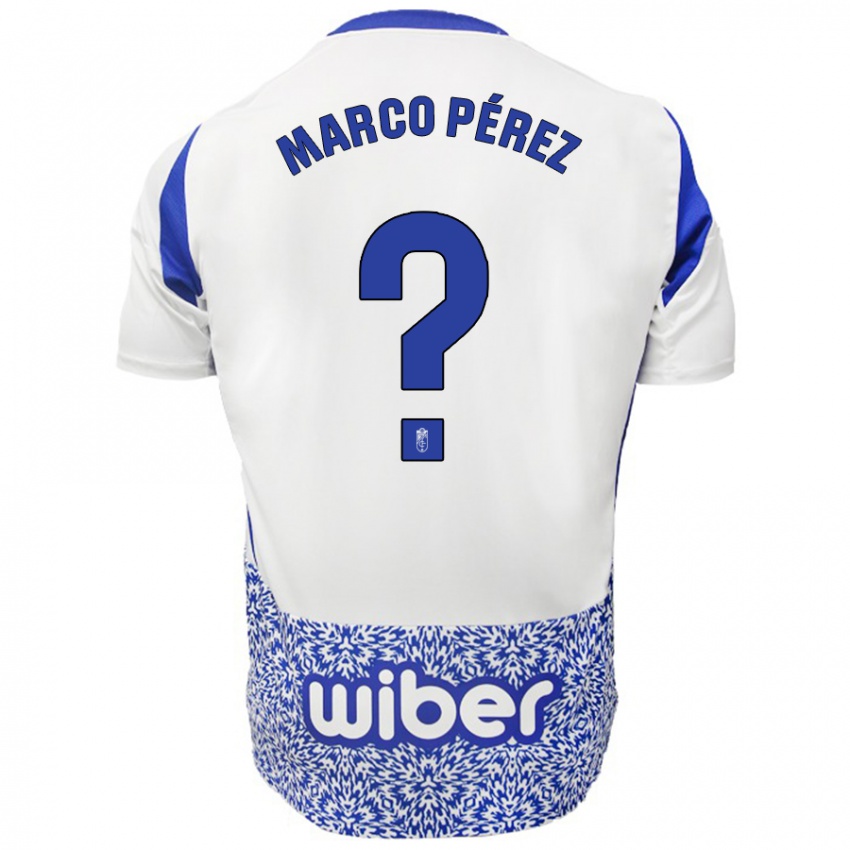 Niño Camiseta Marco Pérez #0 Blanco Azul 2ª Equipación 2024/25 La Camisa Perú