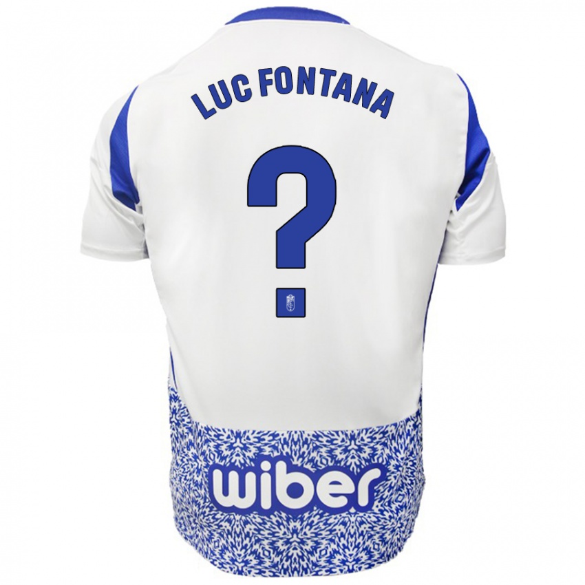 Niño Camiseta Jean Luc Fontana #0 Blanco Azul 2ª Equipación 2024/25 La Camisa Perú