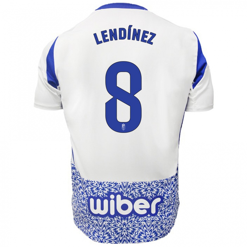 Niño Camiseta Juanma Lendínez #8 Blanco Azul 2ª Equipación 2024/25 La Camisa Perú