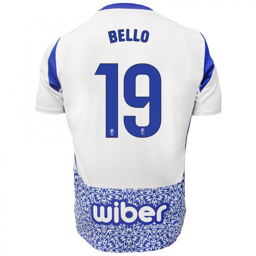 Niño Camiseta Eghosa Augustine Bello #19 Blanco Azul 2ª Equipación 2024/25 La Camisa Perú