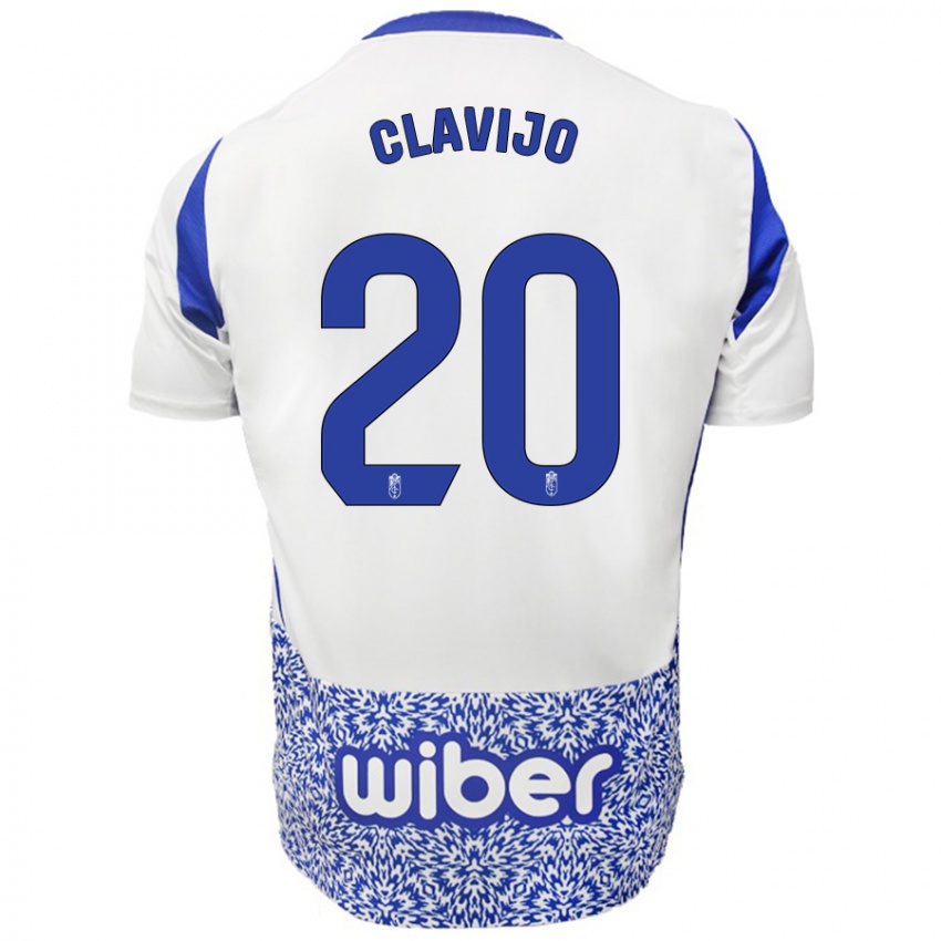 Niño Camiseta Dani Clavijo #20 Blanco Azul 2ª Equipación 2024/25 La Camisa Perú