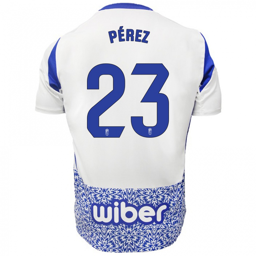 Niño Camiseta Lucas Pérez #23 Blanco Azul 2ª Equipación 2024/25 La Camisa Perú