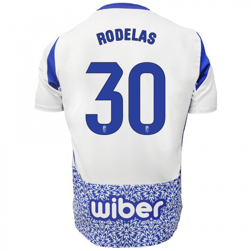 Niño Camiseta Sergio Rodelas #30 Blanco Azul 2ª Equipación 2024/25 La Camisa Perú