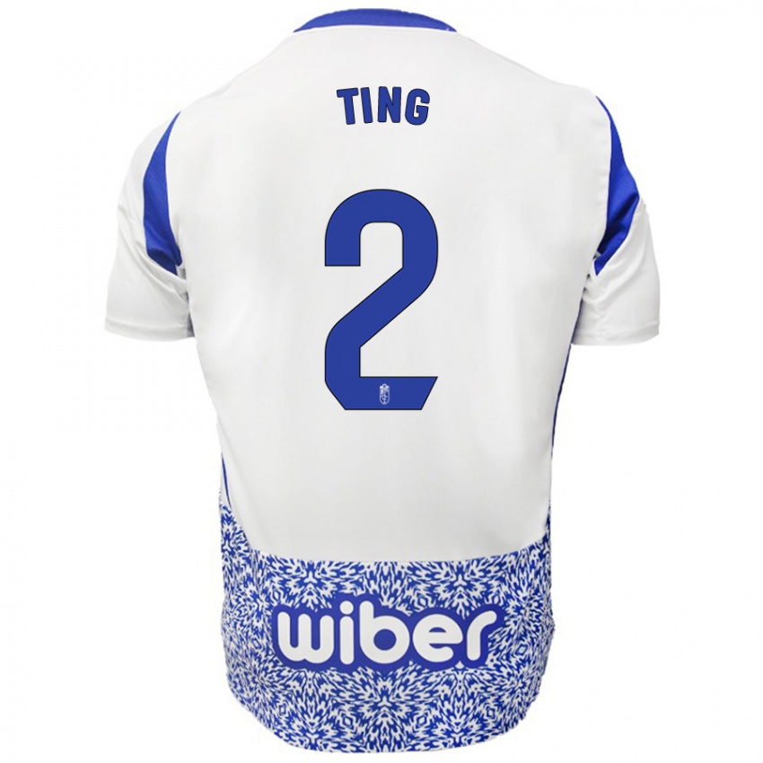 Niño Camiseta Xie Ting #2 Blanco Azul 2ª Equipación 2024/25 La Camisa Perú