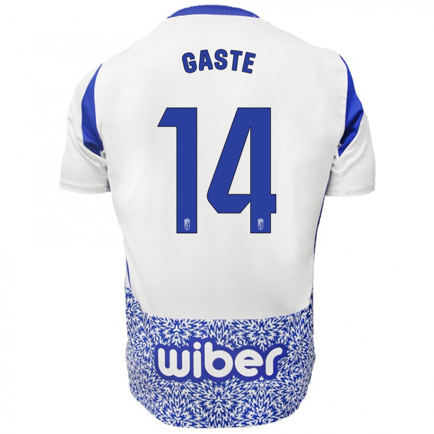 Niño Camiseta Gaste #14 Blanco Azul 2ª Equipación 2024/25 La Camisa Perú