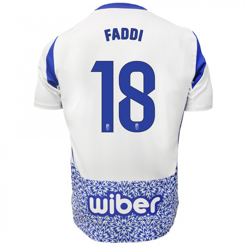 Niño Camiseta Inés Faddi #18 Blanco Azul 2ª Equipación 2024/25 La Camisa Perú