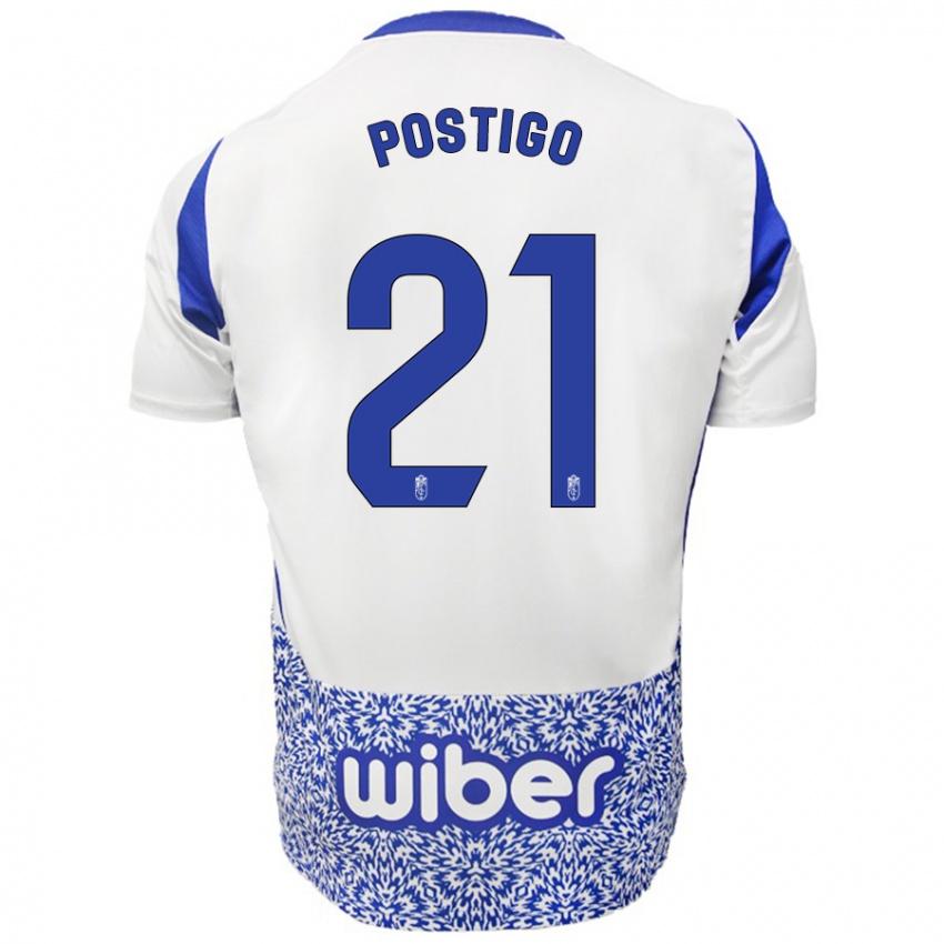 Niño Camiseta Postigo #21 Blanco Azul 2ª Equipación 2024/25 La Camisa Perú