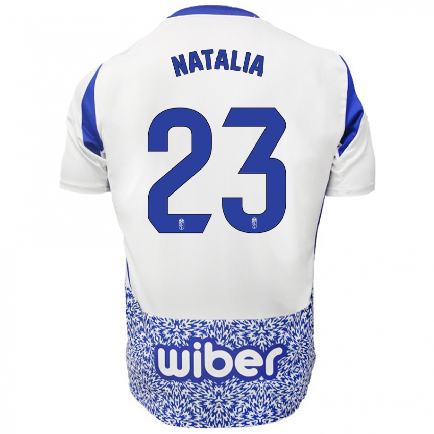 Niño Camiseta Natalia #23 Blanco Azul 2ª Equipación 2024/25 La Camisa Perú