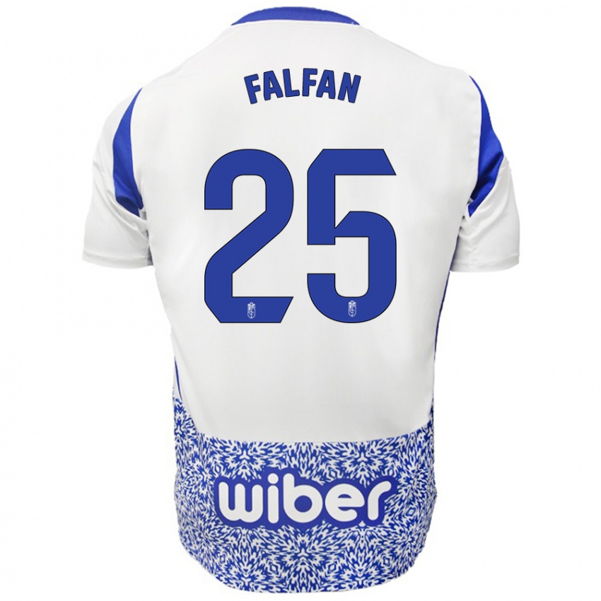 Niño Camiseta Daiana Falfán #25 Blanco Azul 2ª Equipación 2024/25 La Camisa Perú