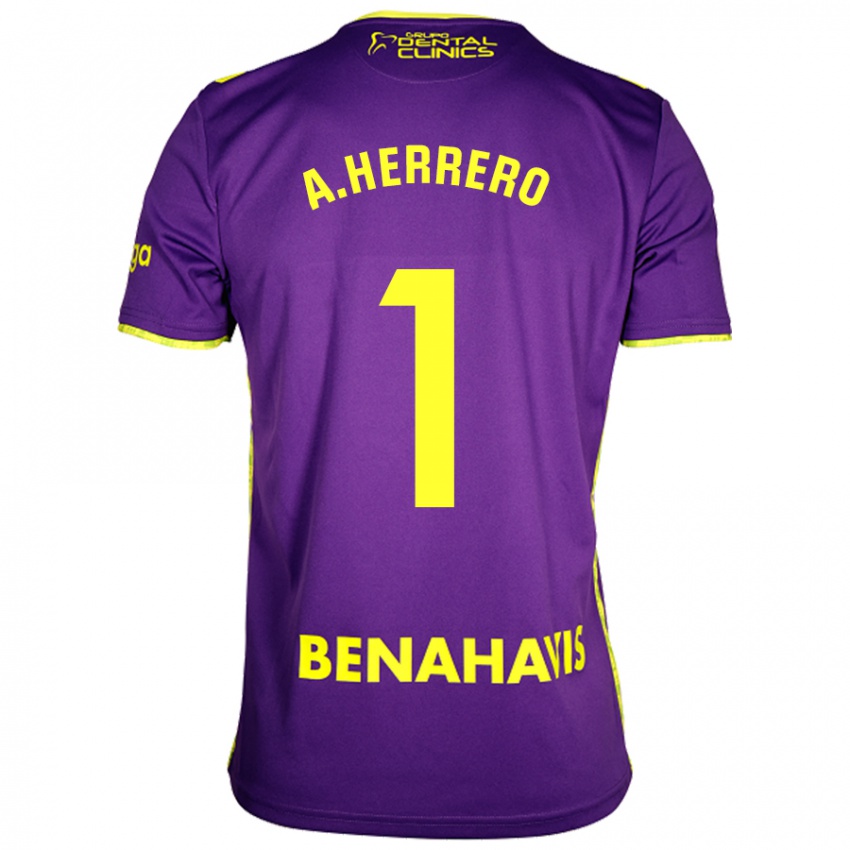 Niño Camiseta Alfonso Herrero #1 Púrpura Amarillo 2ª Equipación 2024/25 La Camisa Perú