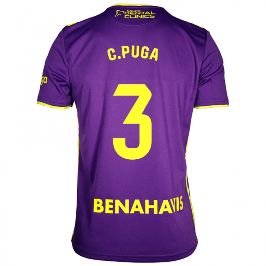 Niño Camiseta Carlos Puga #3 Púrpura Amarillo 2ª Equipación 2024/25 La Camisa Perú