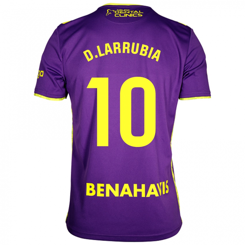 Niño Camiseta David Larrubia #10 Púrpura Amarillo 2ª Equipación 2024/25 La Camisa Perú