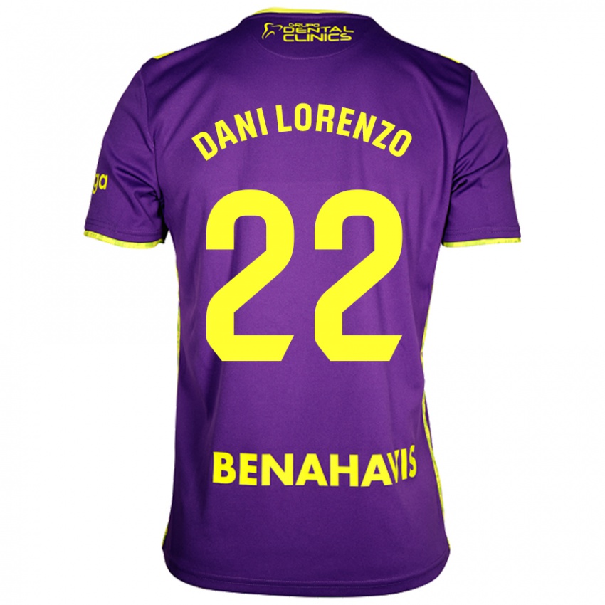 Niño Camiseta Dani Lorenzo #22 Púrpura Amarillo 2ª Equipación 2024/25 La Camisa Perú