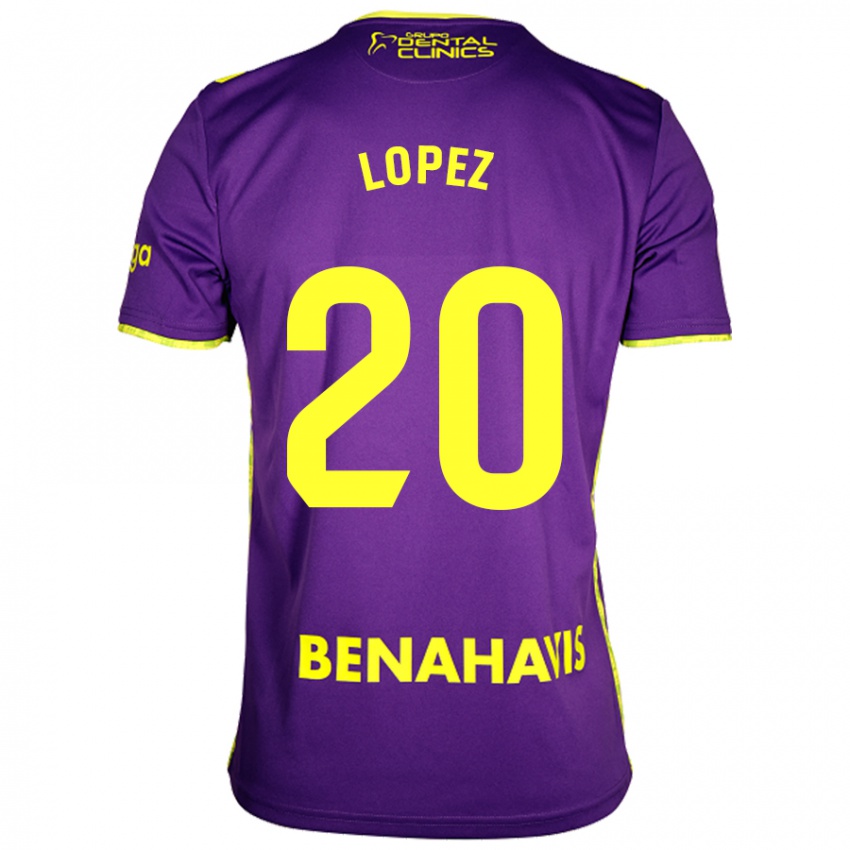 Niño Camiseta Adri López #20 Púrpura Amarillo 2ª Equipación 2024/25 La Camisa Perú