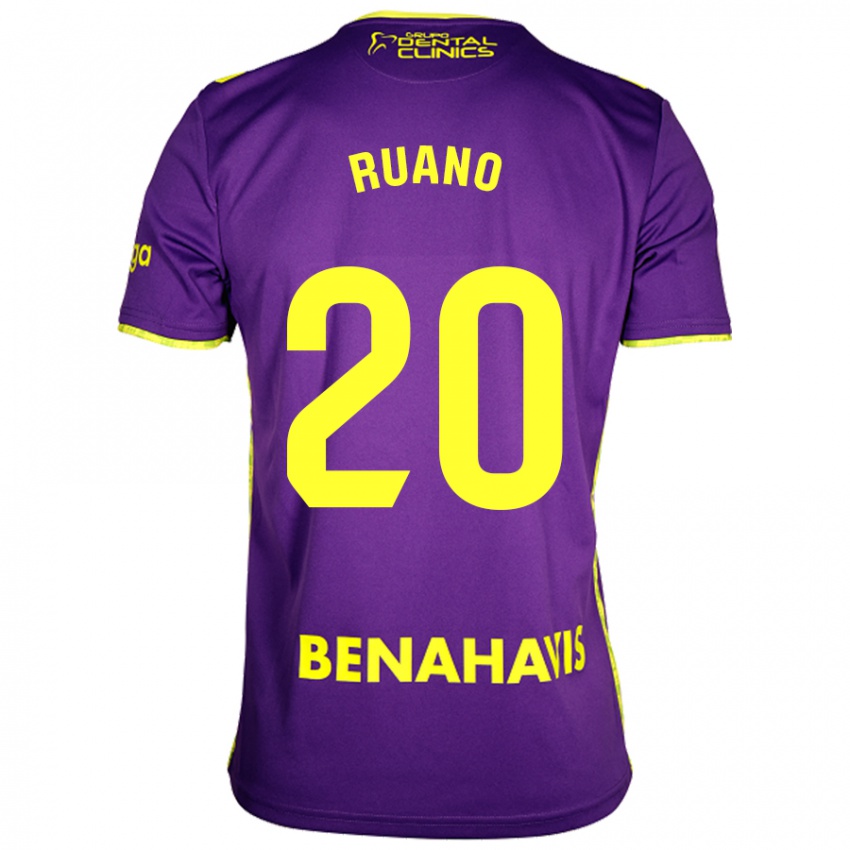 Niño Camiseta Celia Ruano #20 Púrpura Amarillo 2ª Equipación 2024/25 La Camisa Perú