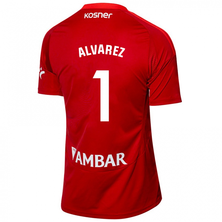 Niño Camiseta Cristian Álvarez #1 Blanco Azul 2ª Equipación 2024/25 La Camisa Perú