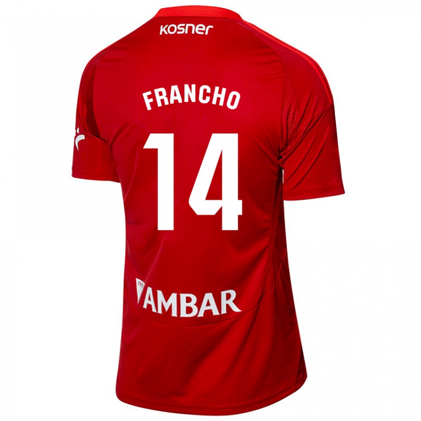 Niño Camiseta Francho Serrano #14 Blanco Azul 2ª Equipación 2024/25 La Camisa Perú