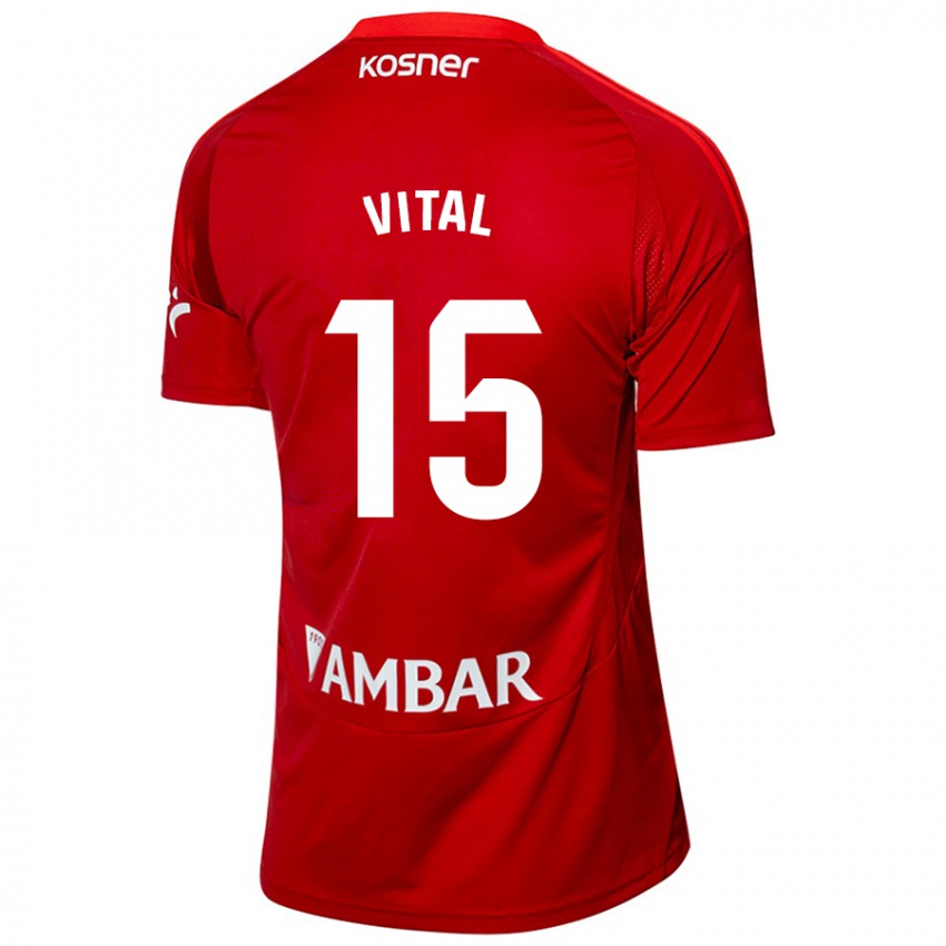 Niño Camiseta Bernardo Vital #15 Blanco Azul 2ª Equipación 2024/25 La Camisa Perú