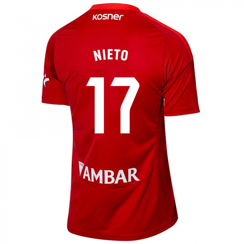 Niño Camiseta Carlos Nieto #17 Blanco Azul 2ª Equipación 2024/25 La Camisa Perú