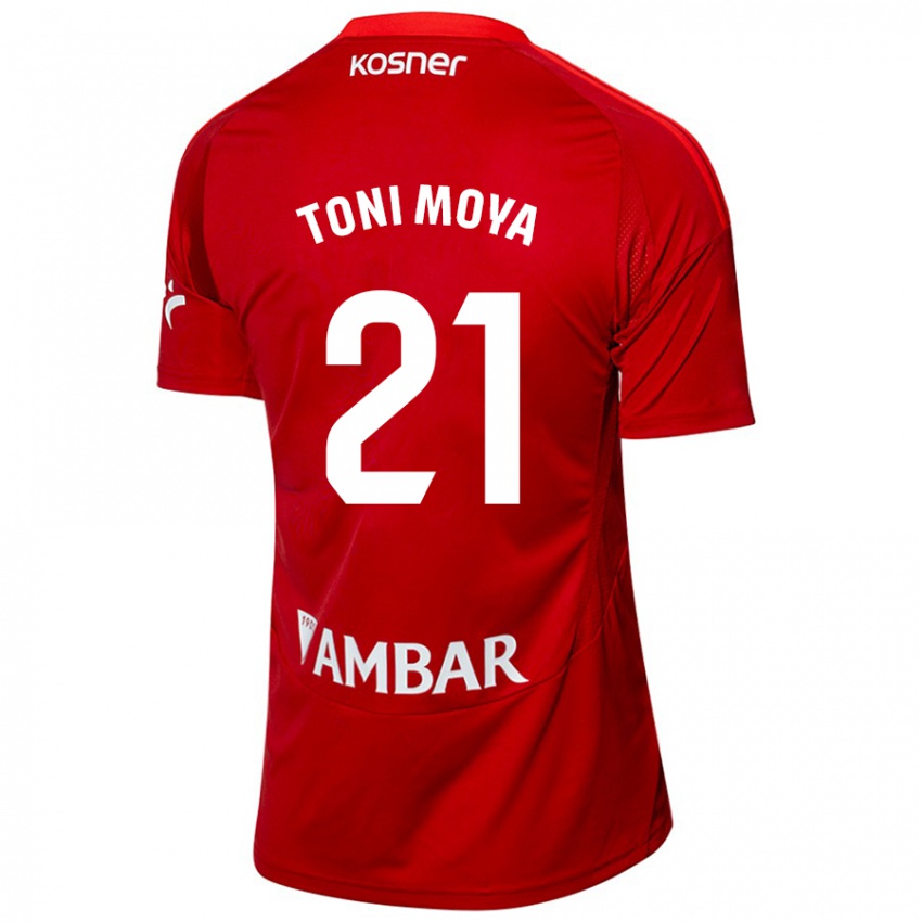 Niño Camiseta Toni Moya #21 Blanco Azul 2ª Equipación 2024/25 La Camisa Perú