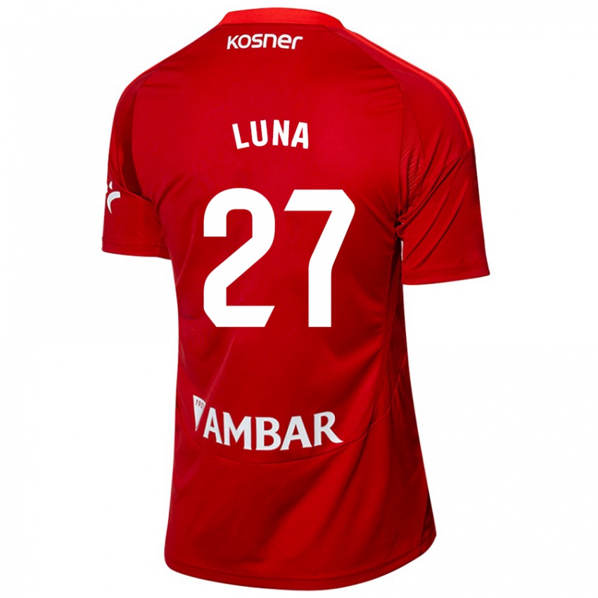 Niño Camiseta Marcos Luna #27 Blanco Azul 2ª Equipación 2024/25 La Camisa Perú