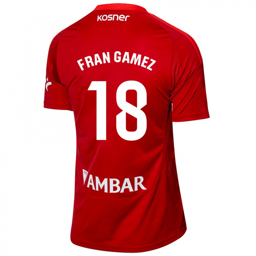 Niño Camiseta Fran Gámez #18 Blanco Azul 2ª Equipación 2024/25 La Camisa Perú