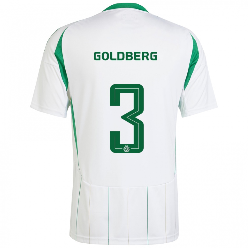 Niño Camiseta Shon Goldberg #3 Blanco Verde 2ª Equipación 2024/25 La Camisa Perú