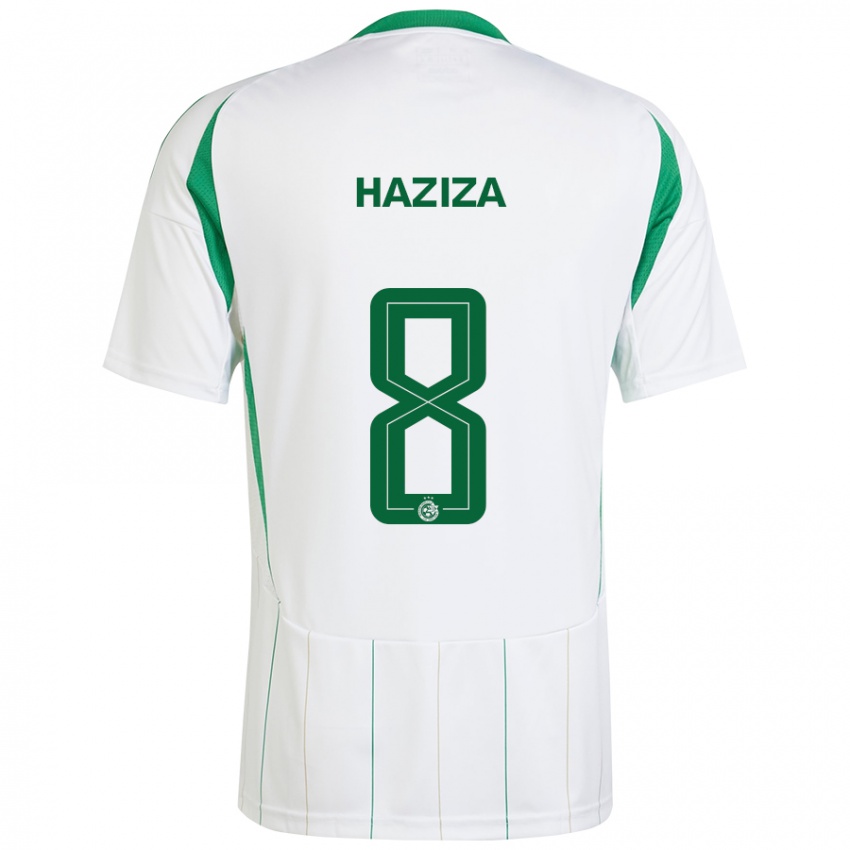 Niño Camiseta Dolev Haziza #8 Blanco Verde 2ª Equipación 2024/25 La Camisa Perú