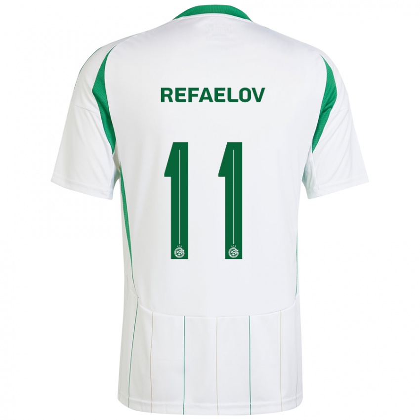 Niño Camiseta Lior Refaelov #11 Blanco Verde 2ª Equipación 2024/25 La Camisa Perú