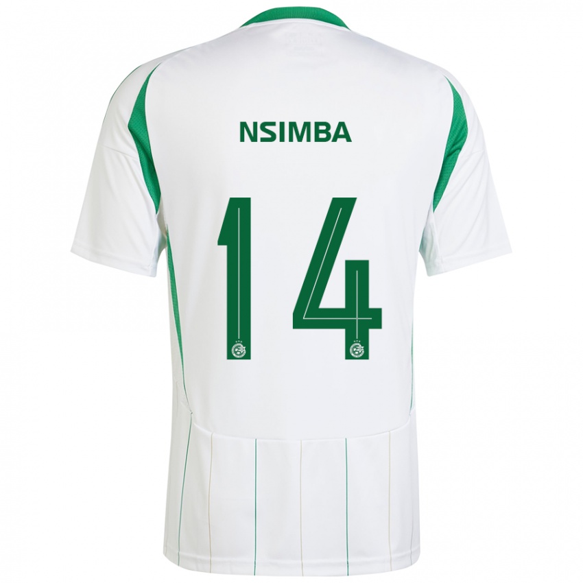 Niño Camiseta Vital Nsimba #14 Blanco Verde 2ª Equipación 2024/25 La Camisa Perú