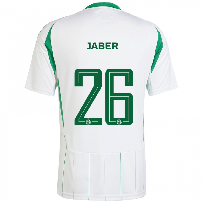 Niño Camiseta Mahmoud Jaber #26 Blanco Verde 2ª Equipación 2024/25 La Camisa Perú