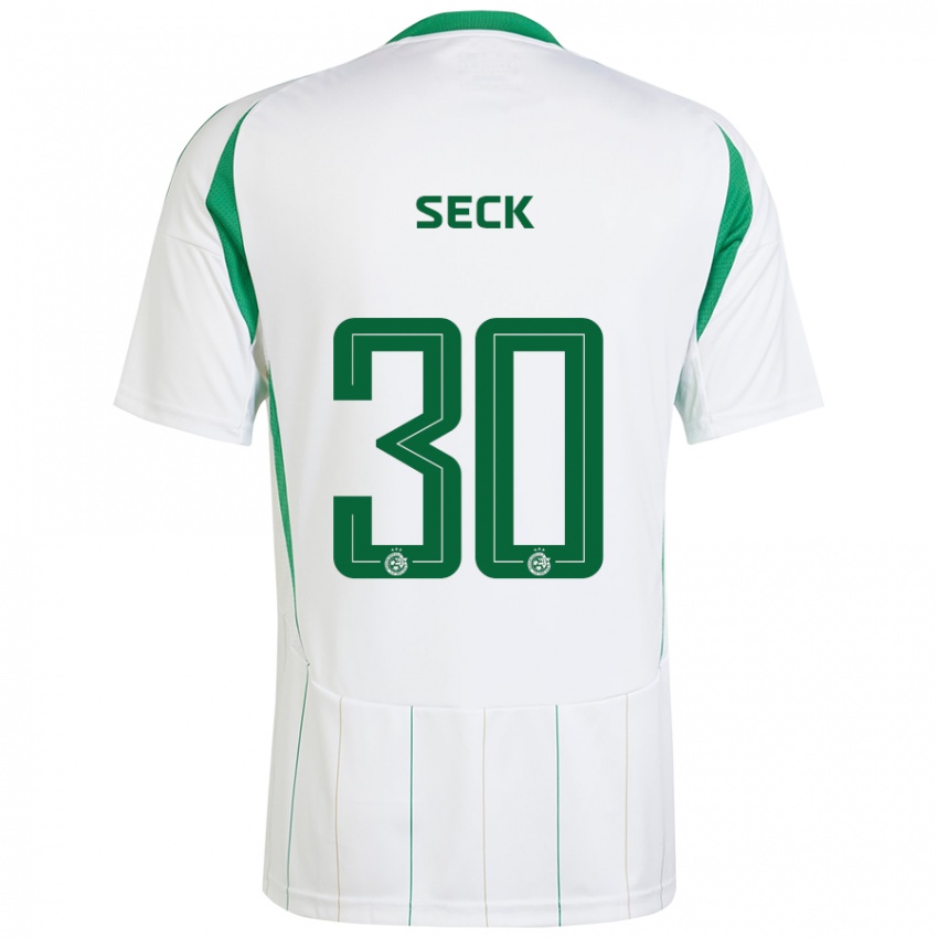 Niño Camiseta Abdoulaye Seck #30 Blanco Verde 2ª Equipación 2024/25 La Camisa Perú