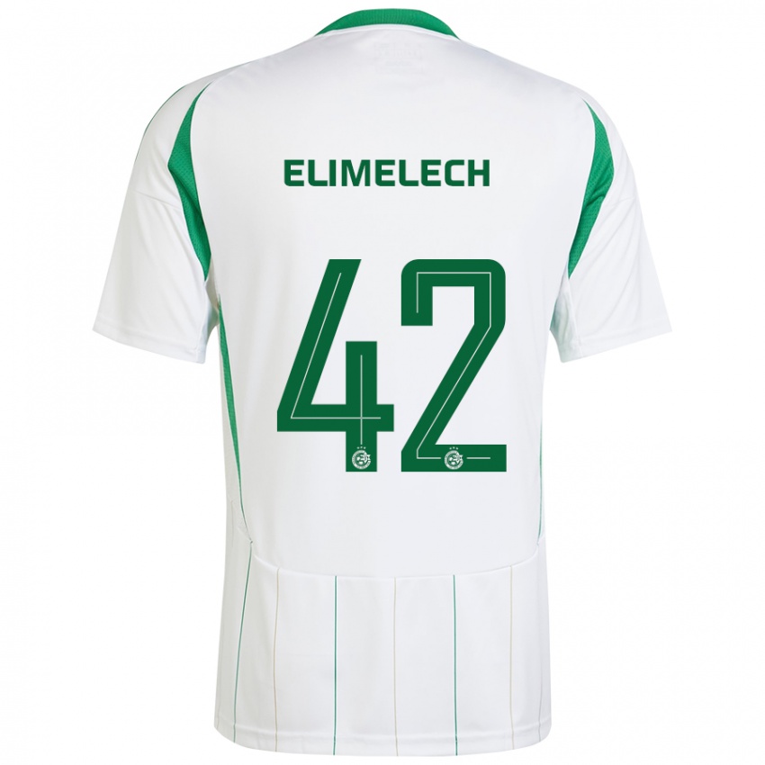 Niño Camiseta Roey Elimelech #42 Blanco Verde 2ª Equipación 2024/25 La Camisa Perú