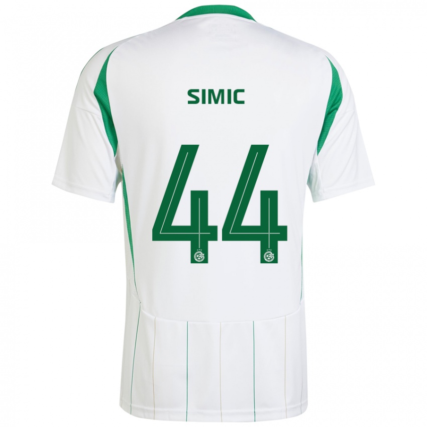 Niño Camiseta Lorenco Simic #44 Blanco Verde 2ª Equipación 2024/25 La Camisa Perú