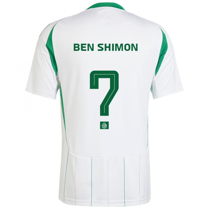 Niño Camiseta Elad Ben Shimon #0 Blanco Verde 2ª Equipación 2024/25 La Camisa Perú