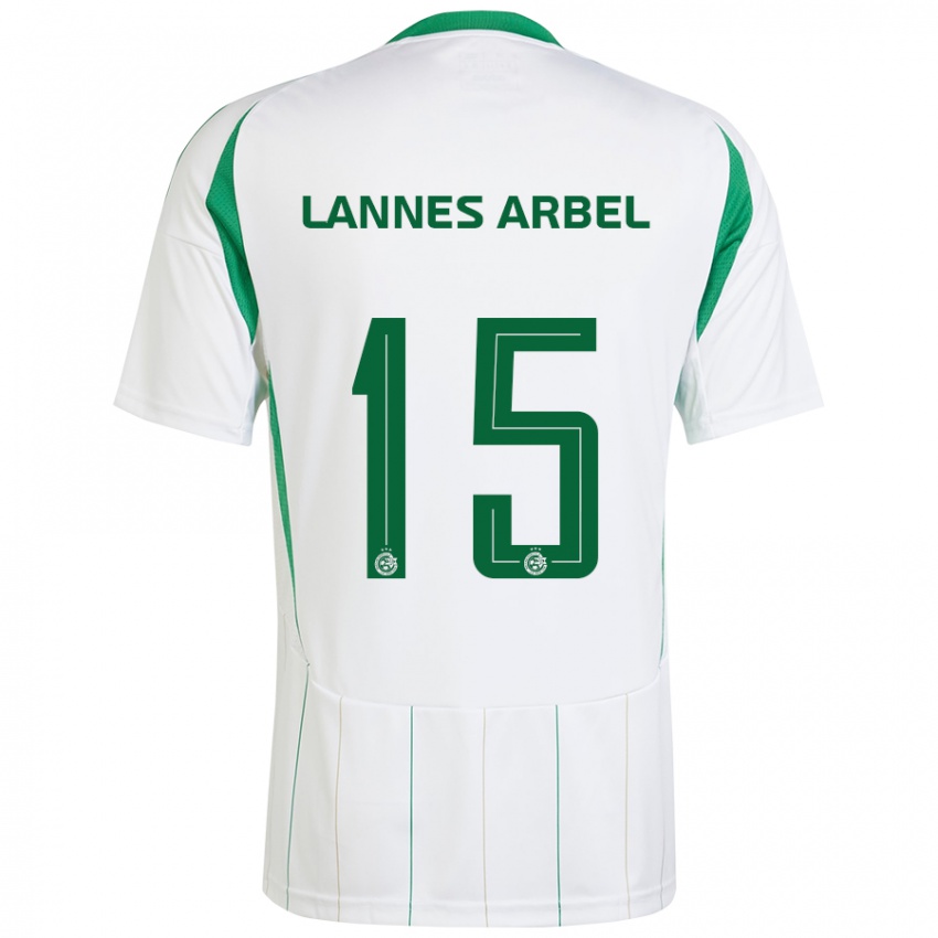 Niño Camiseta Tomer Lannes Arbel #15 Blanco Verde 2ª Equipación 2024/25 La Camisa Perú