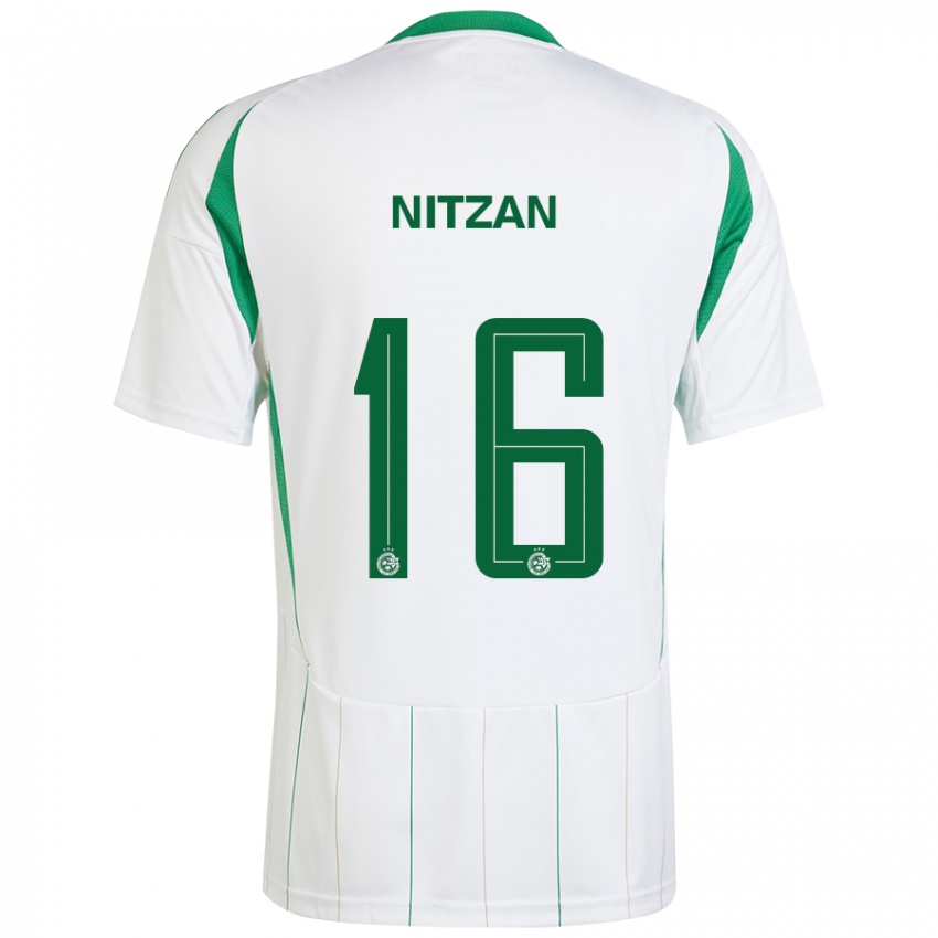 Niño Camiseta Itamar Nitzan #16 Blanco Verde 2ª Equipación 2024/25 La Camisa Perú