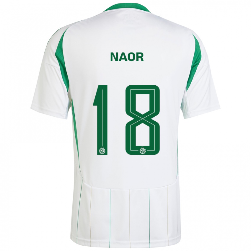 Niño Camiseta Goni Naor #18 Blanco Verde 2ª Equipación 2024/25 La Camisa Perú