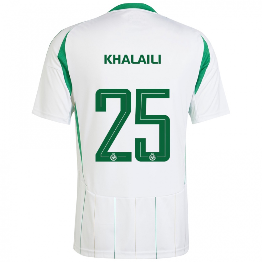 Niño Camiseta Anan Khalaili #25 Blanco Verde 2ª Equipación 2024/25 La Camisa Perú