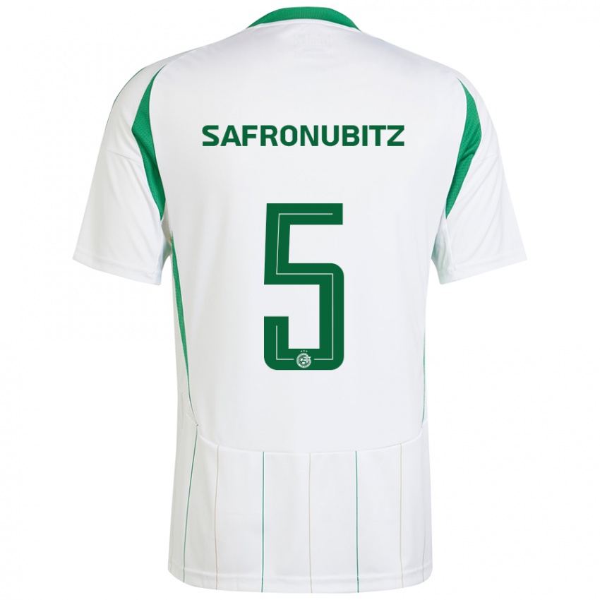 Niño Camiseta Dan Safronubitz #5 Blanco Verde 2ª Equipación 2024/25 La Camisa Perú