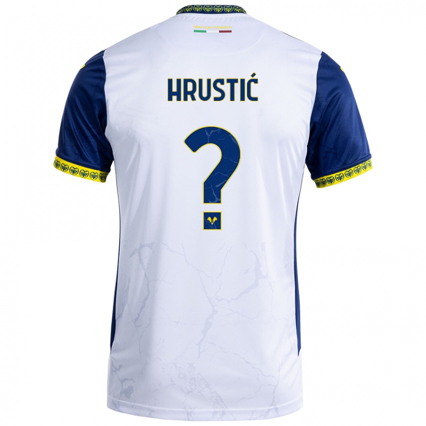 Niño Camiseta Ajdin Hrustić #0 Blanco Azul 2ª Equipación 2024/25 La Camisa Perú