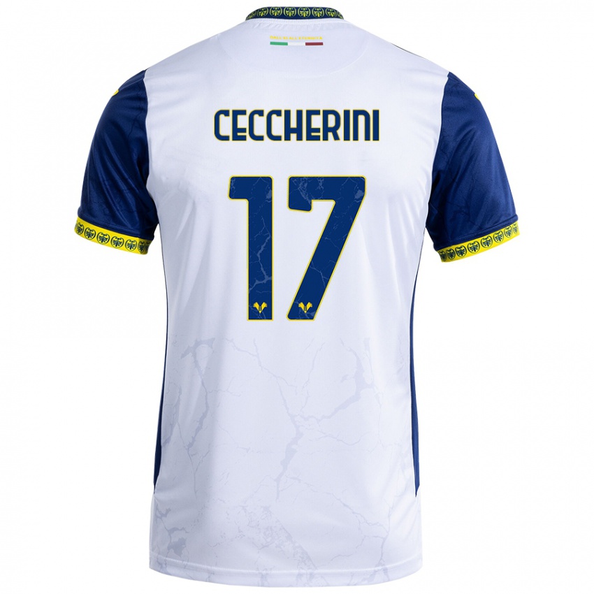 Niño Camiseta Federico Ceccherini #17 Blanco Azul 2ª Equipación 2024/25 La Camisa Perú