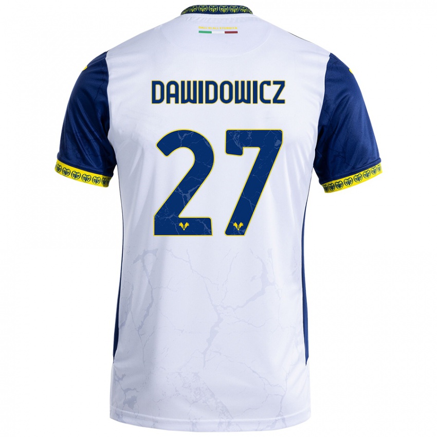 Niño Camiseta Pawel Dawidowicz #27 Blanco Azul 2ª Equipación 2024/25 La Camisa Perú