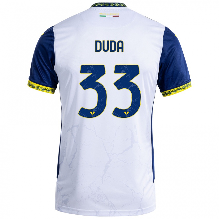 Niño Camiseta Ondrej Duda #33 Blanco Azul 2ª Equipación 2024/25 La Camisa Perú